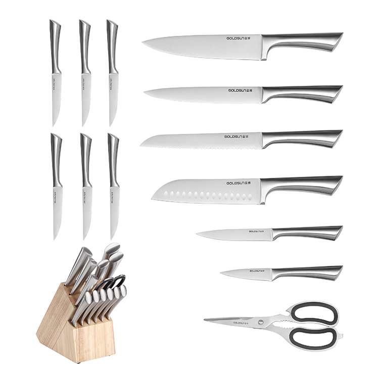 Stainless Steel Hollow Handle Knife Block Set