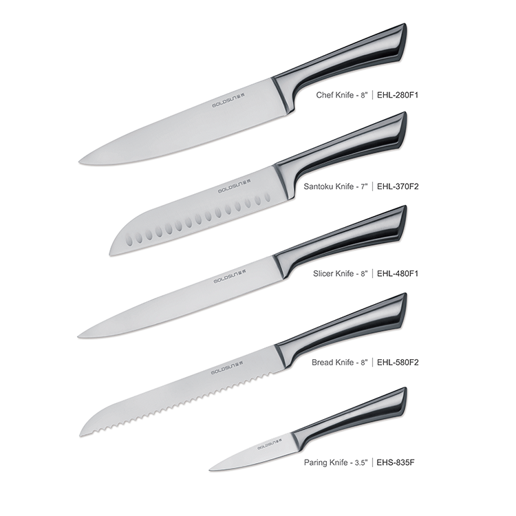 Messerblock-Set aus Edelstahl mit Hohlgriff